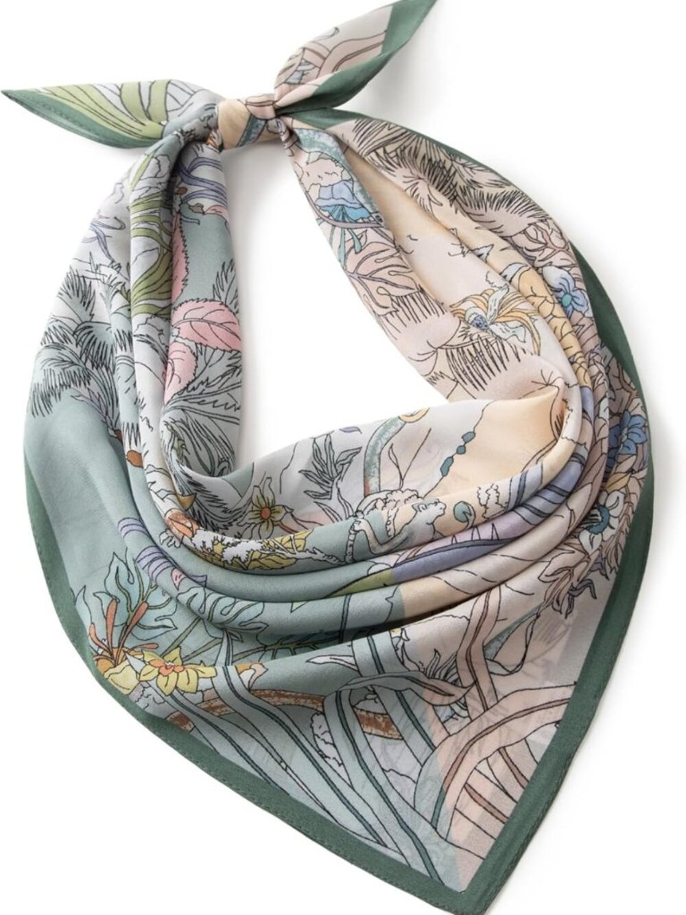 Luxurious 100% Mulberry Silk Scarf 25.6"x25.6" - Lightweight Hair Neckerchief